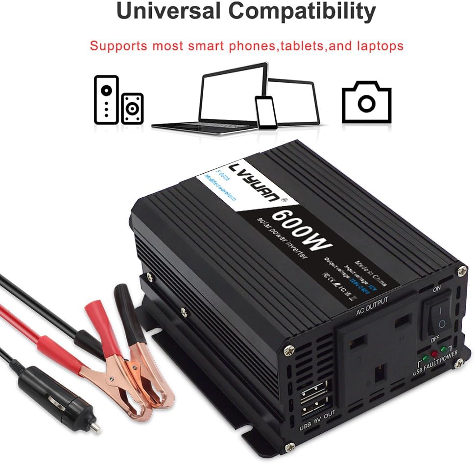 Detalle de 600W Power Inverter 12V to 230V