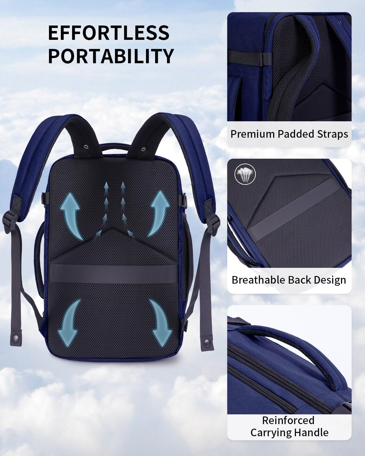 Thumbnail 6 de ECOHUB Rucksack 40 x 20 x 25 cm (20 l) für Ryanair – wasserdichtes Handgepäck mit Laptopfach aus recyceltem PET
