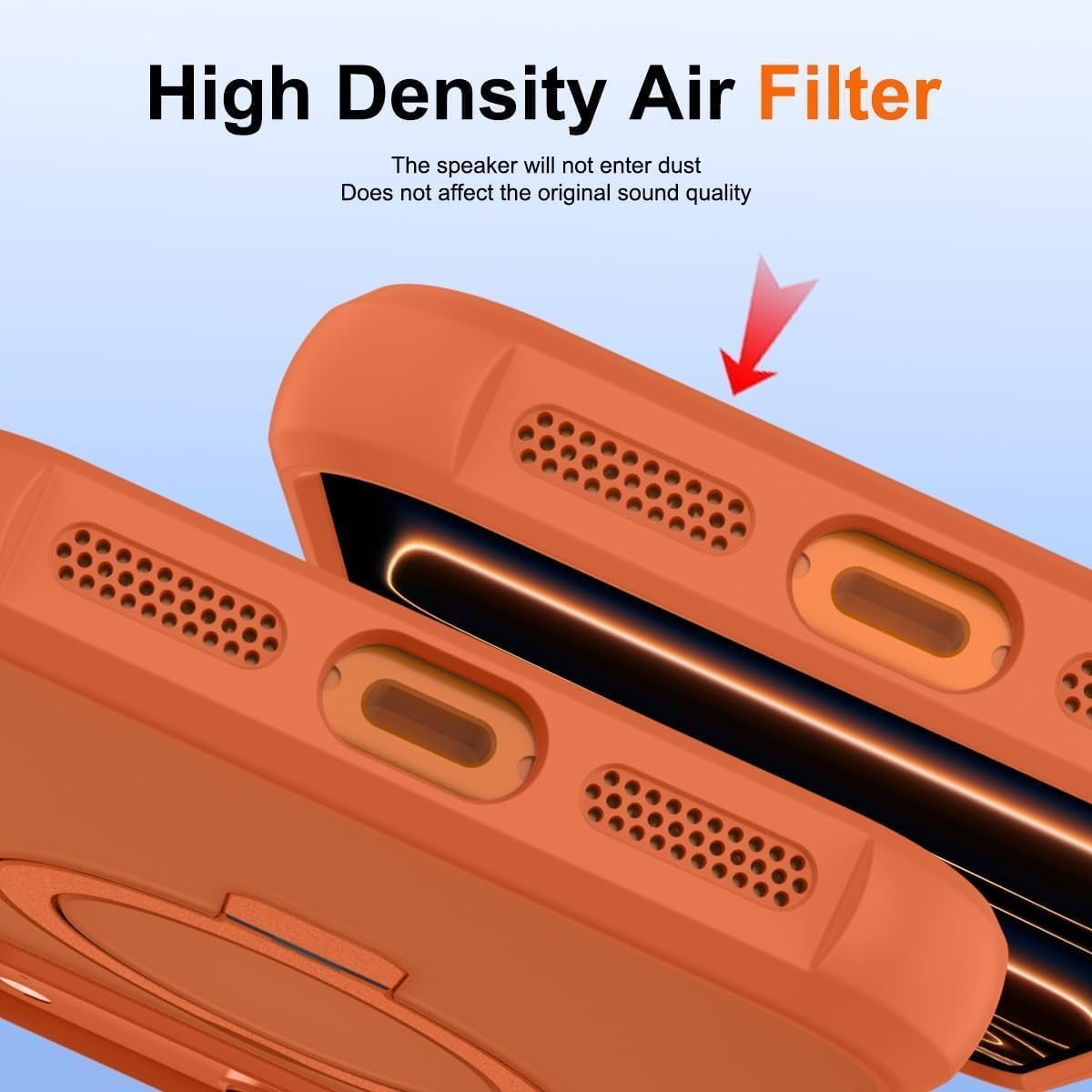 Thumbnail 6 de CHAOFEnG Magnetic Case for iPhone 17 Pro with Stand — Military-Grade Protection, Built-in Magnets, and Ring Kickstand (Cosmic Orange, Translucent Back)
