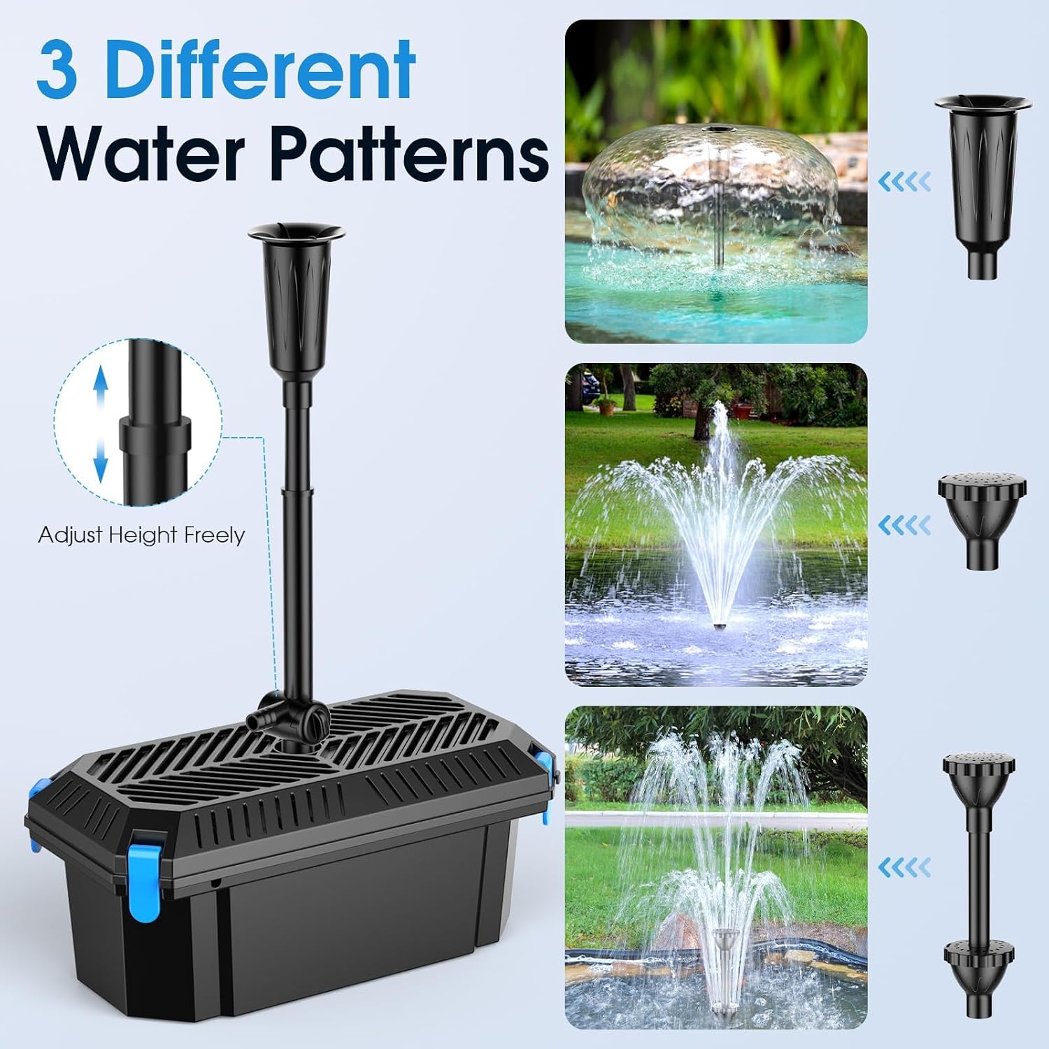 Thumbnail 6 de POPOSOAP Pond Filter with Pump Fountain Kit (2500 L/H, 40W) for Outdoor Ponds