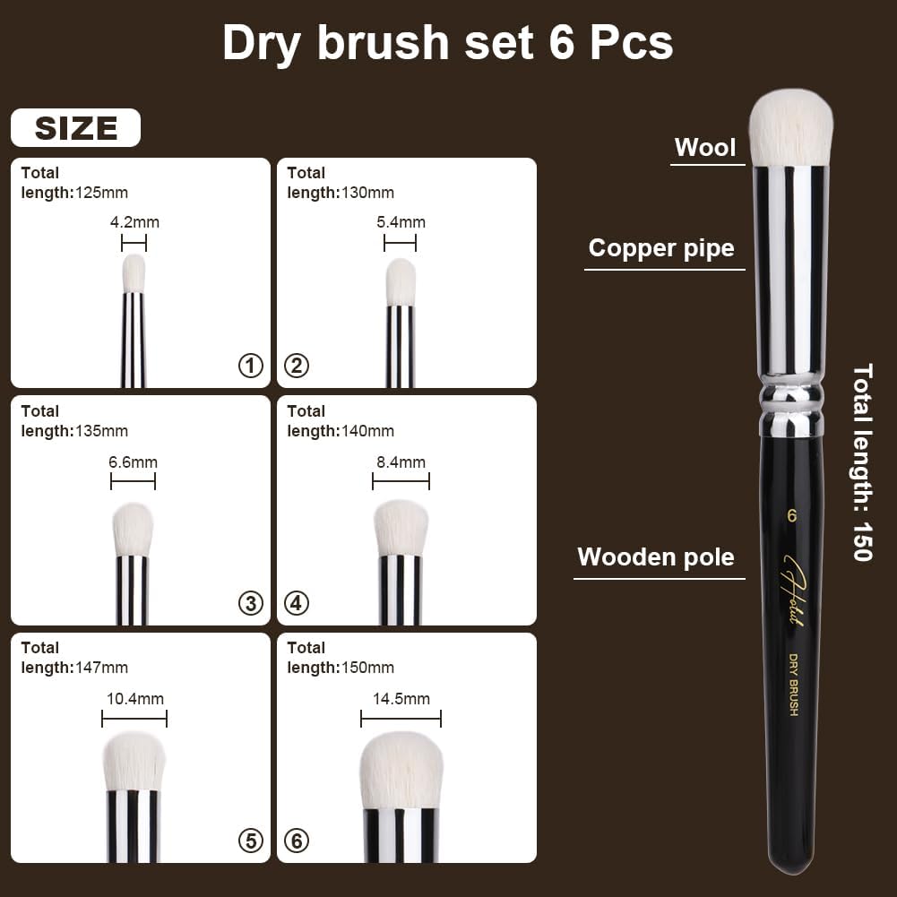 Detalle de HOTUT Miniature drybrush set 6 sizes