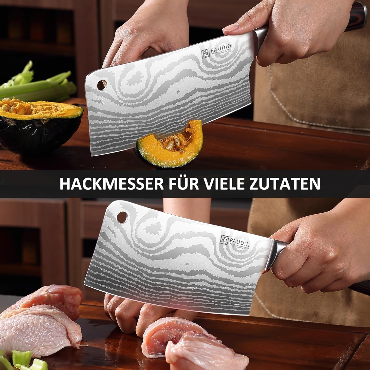 Thumbnail 4 de PAUDIN Hackmesser mit 17-cm-Klinge – nariki/Kochmesser für Hacken, Zerteilen & Gemüse