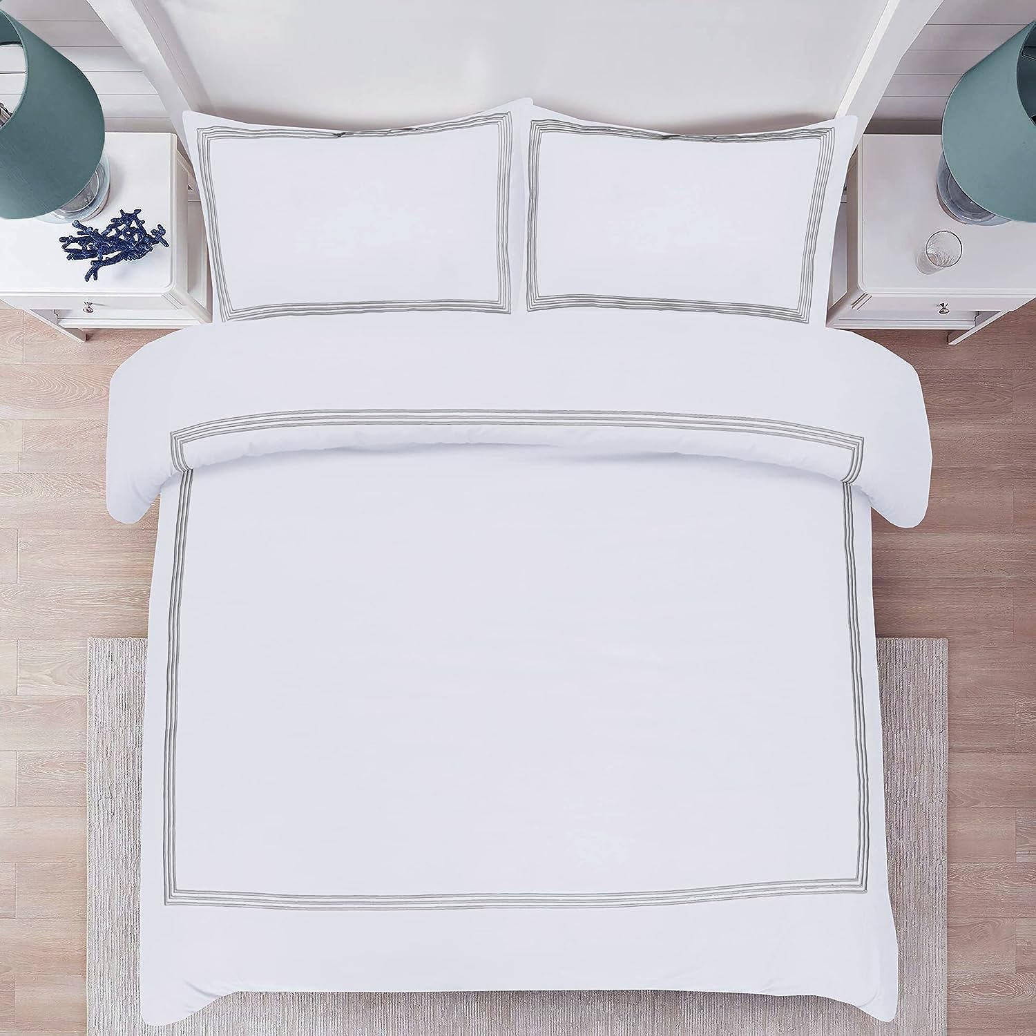 Thumbnail 2 de My home store Embroidered Duvet Cover 200TC Double
