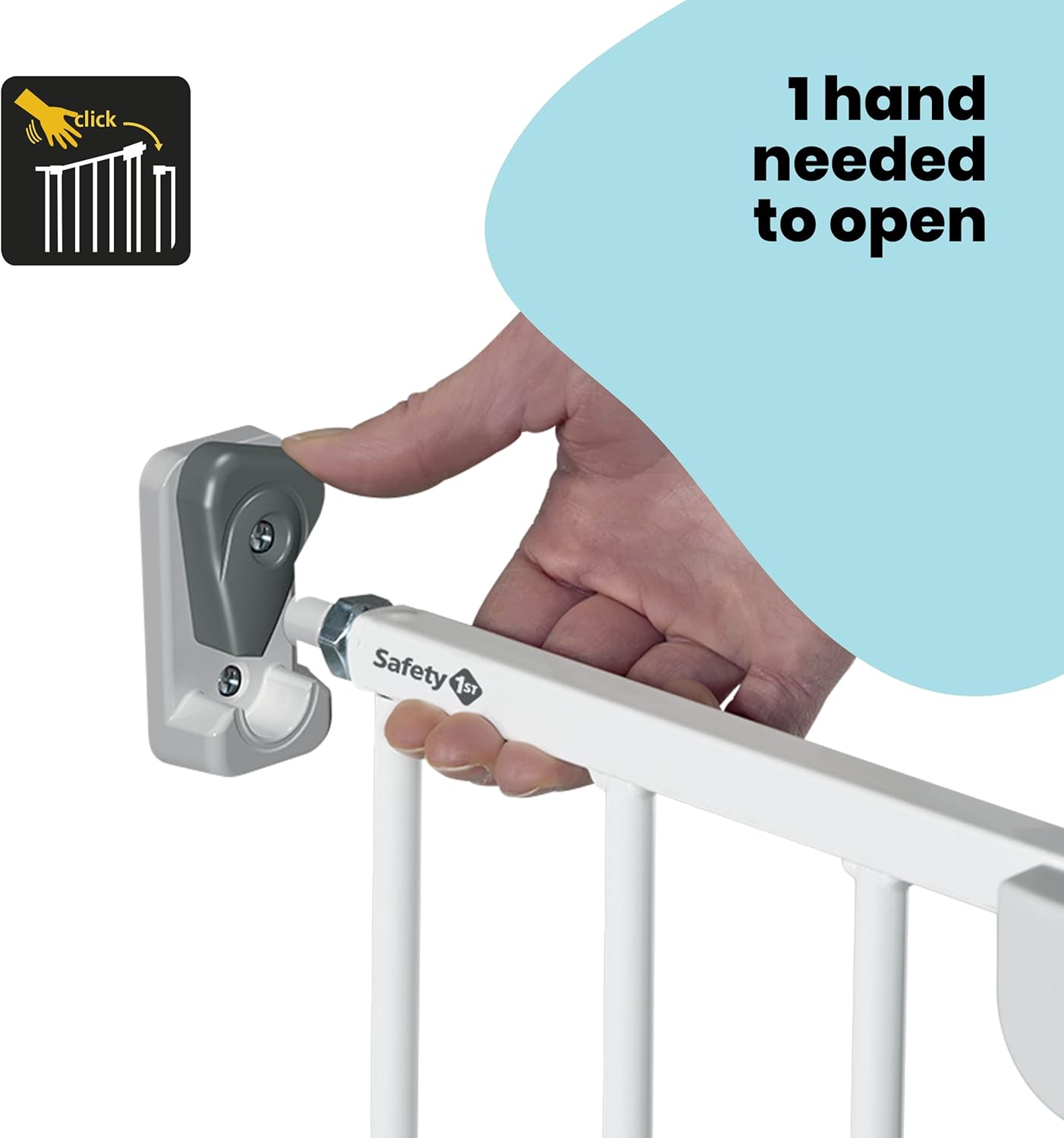 Thumbnail 2 de Safety 1st Wall Fix Extending Metal Gate: A practical extendable baby gate for stairs
