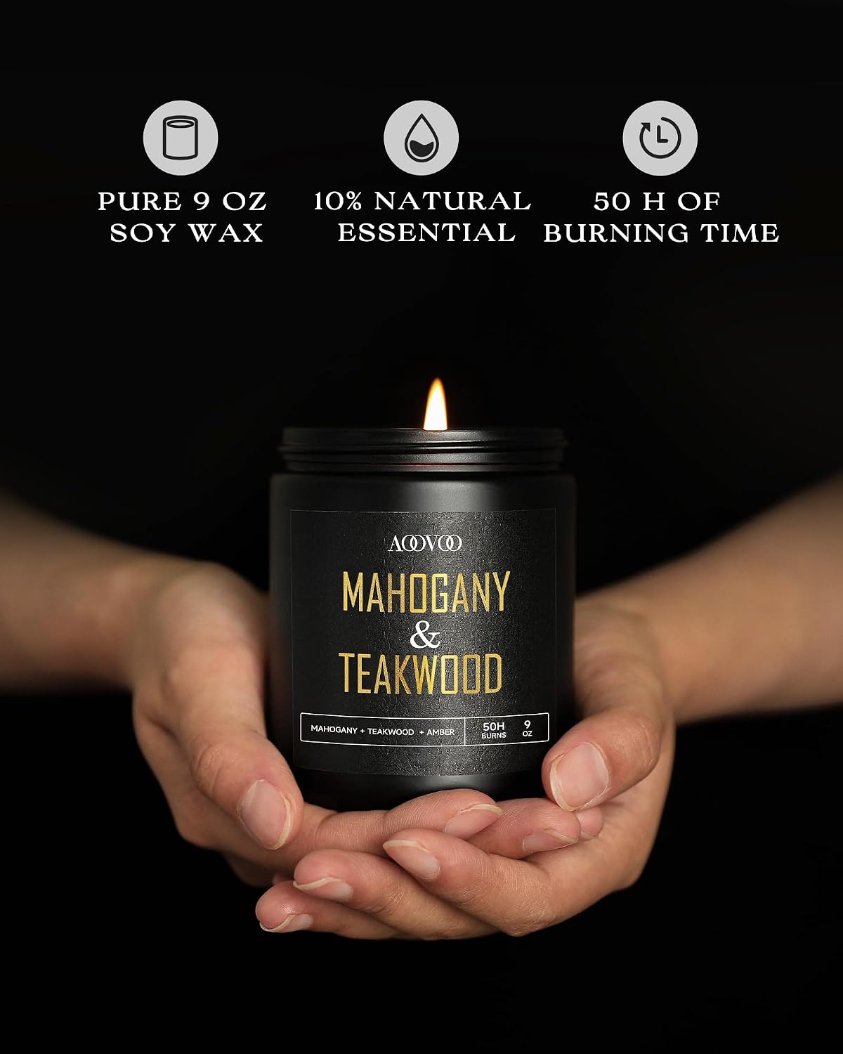 Thumbnail 2 de AOOVOO Scented Candles for Men 4-Pack 200-Hour Burn Time