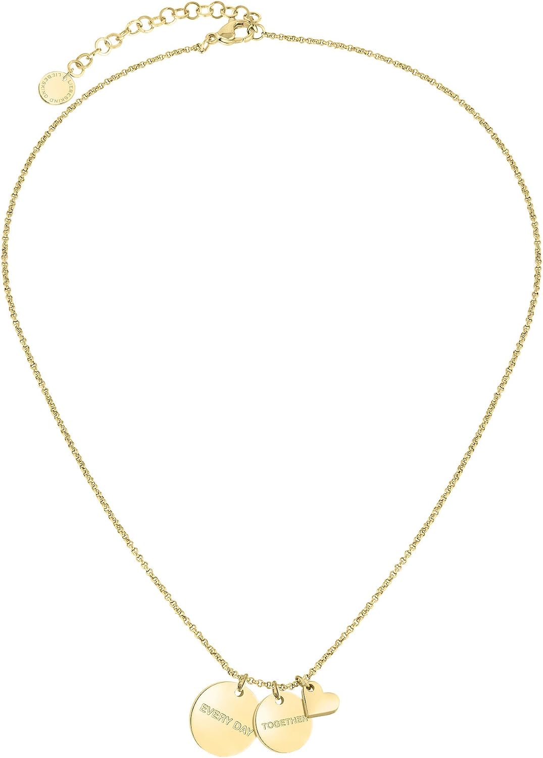 Detalle de LIEBESKIND BERLIN Damen Halskette und Armband aus Edelstahl – verstellbar, IP Gold, 40–45 cm