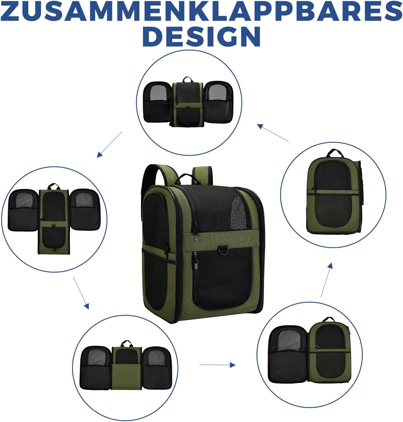 Detalle de apollo walker HundeRucksack und KatzenRucksack für Kleine Haustiere – Gepolsterter Rückenstütze, belüfteter Tierrucksack 2–15 kg