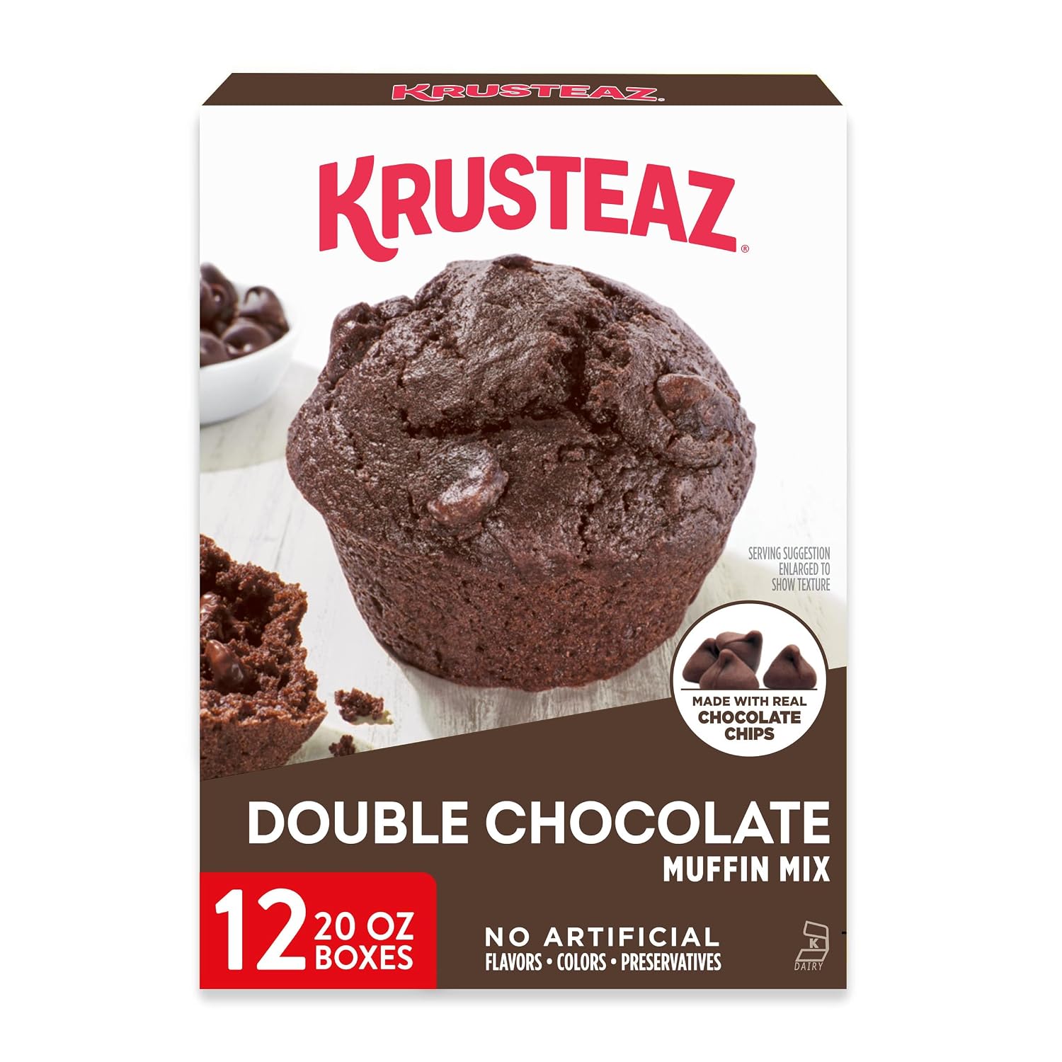 Detalle de Krusteaz Double Chocolate Muffin Mix 20 oz