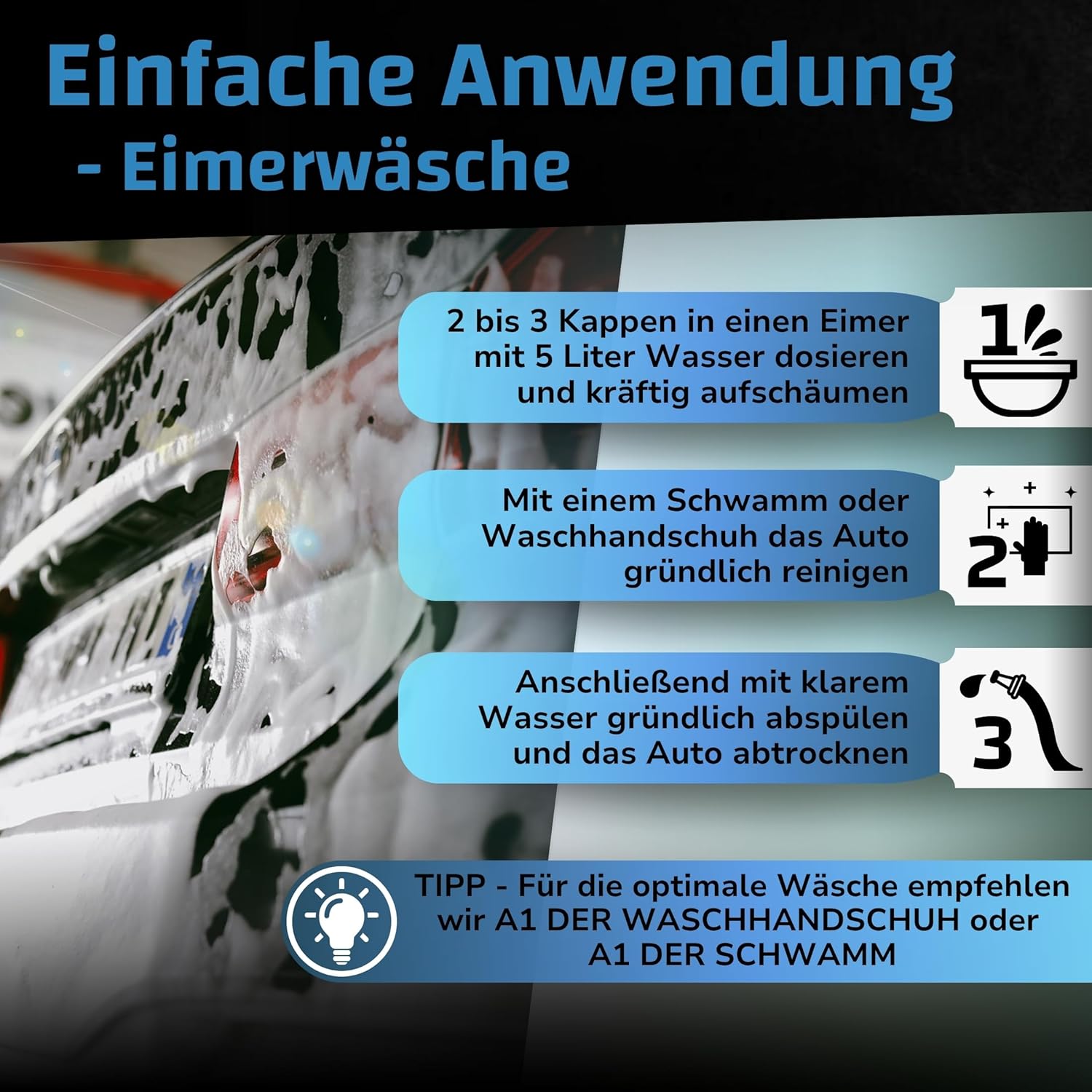 Thumbnail 4 de DR. WACK A1 Power Foam Shampoo 1 Liter – Autowäsche mit 2-in-1 Vorreinigung und Pflege