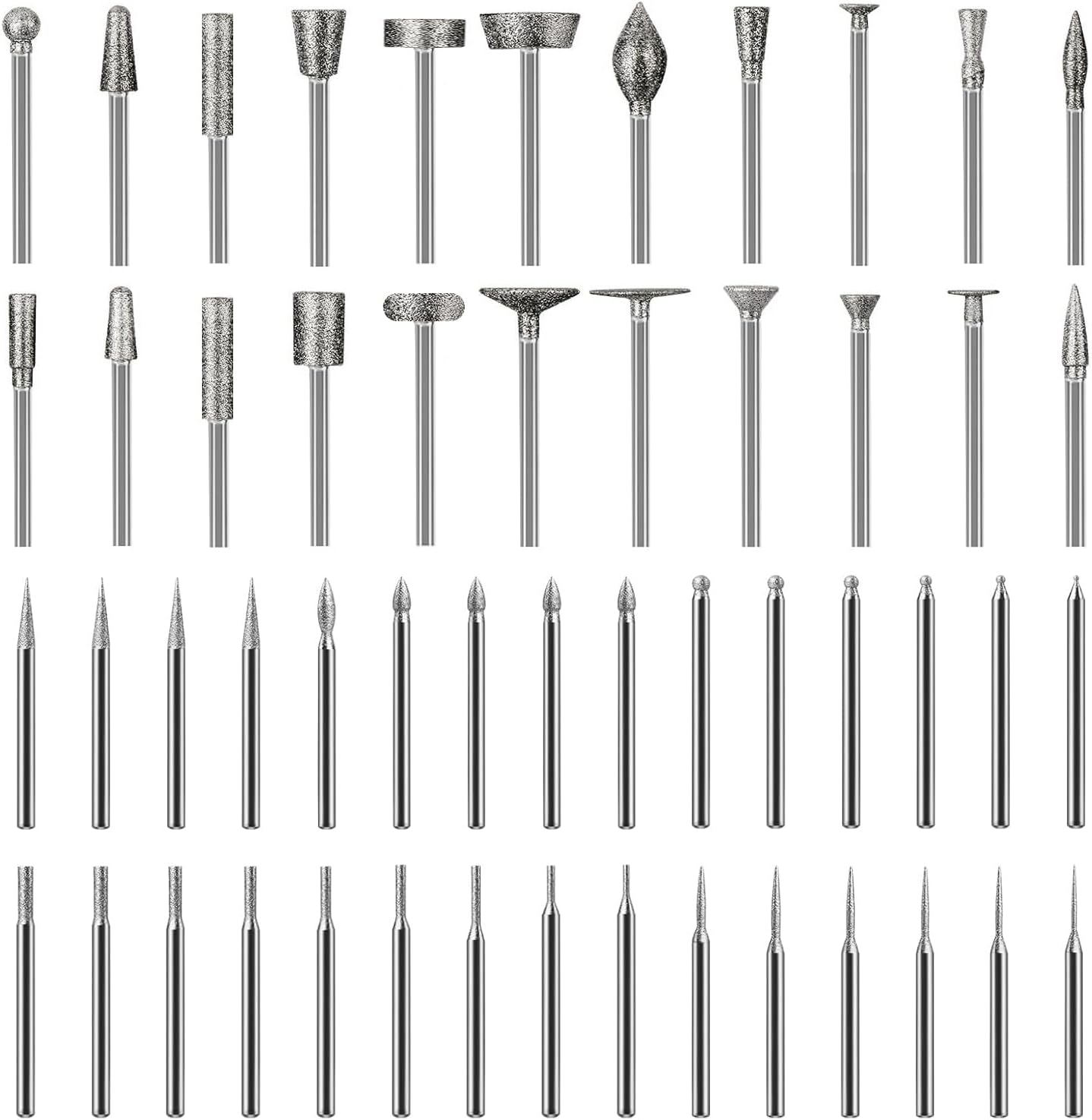Thumbnail 6 de 12PCS-Diamond Bit-50 Grit diamantfrezen, korrel 50 en 3 mm schacht