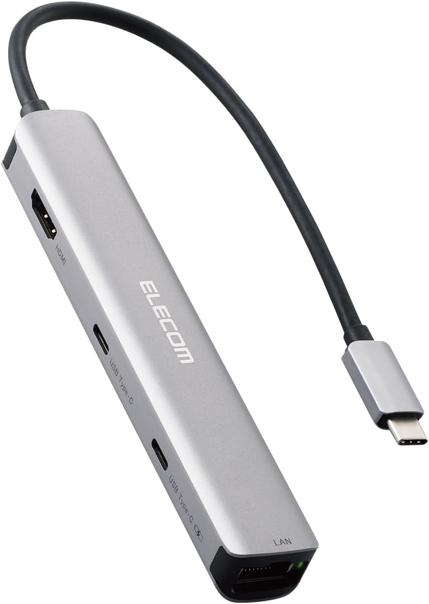 Detalle de エレコム DST-W09 USB-Cドッキングステーション 6in1、スリム設計・PD対応・4K/60Hz出力