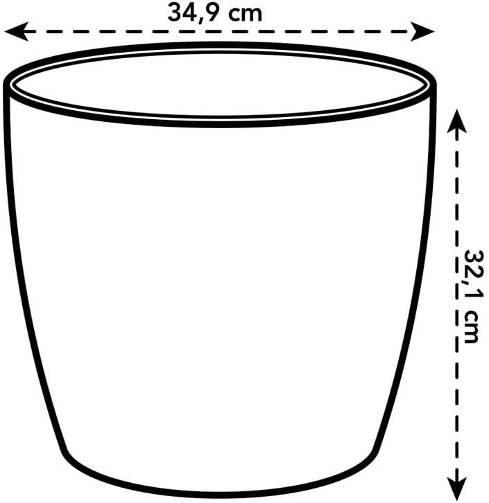 Detalle de Elho Brussels Round Wheels 35cm Vaso per Piante – Anthracite, 35 x 33 cm, plastica riciclata al 100%