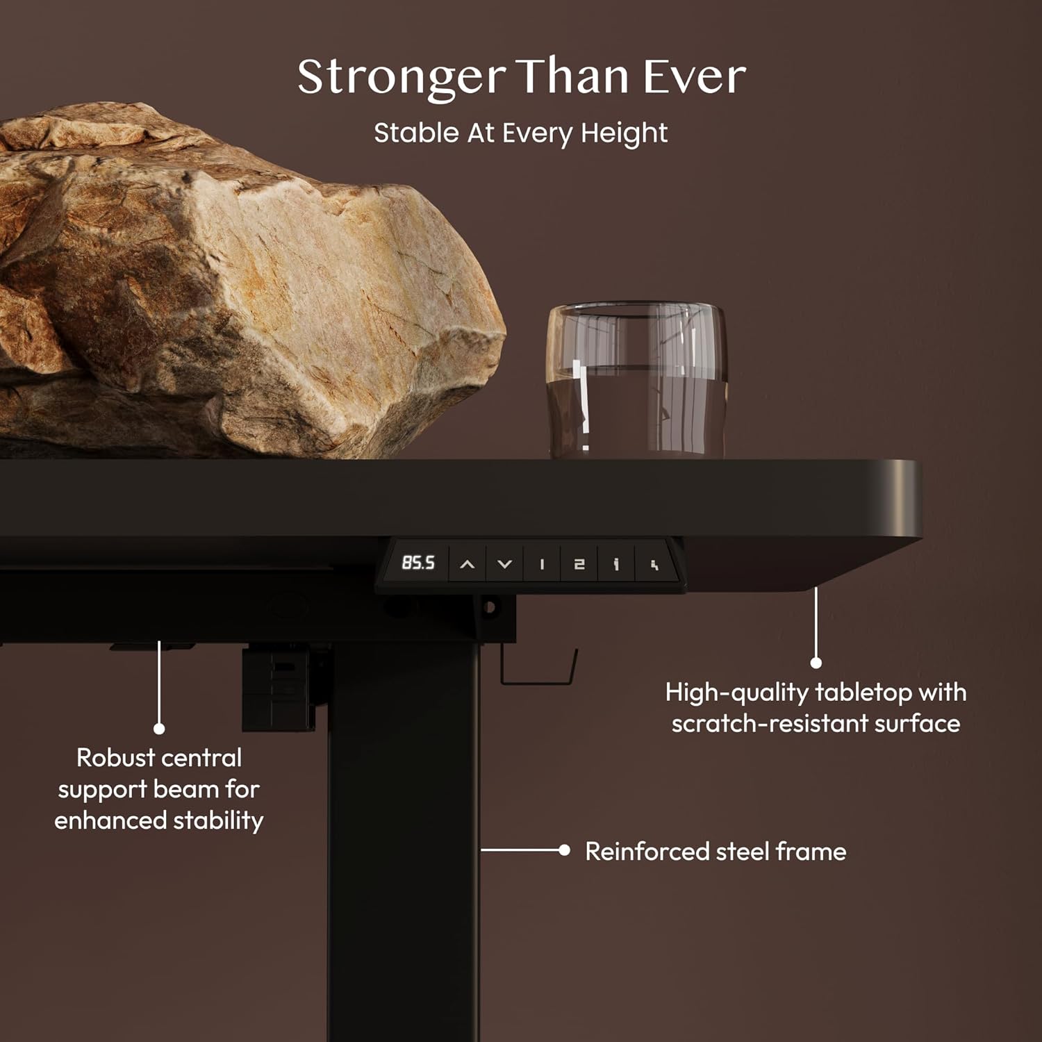 Thumbnail 4 de FLEXISPOT 160 x 60cm Electric Standing Desk (Black+Black) with Memory Function