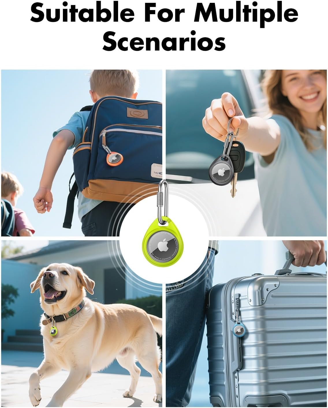 Thumbnail 4 de UNBREAKcable AirTag Holder for Apple - 4 Pack with Professional Carabiner, Waterproof & Shockproof TPU Case