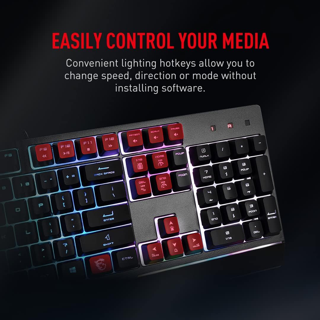 Detalle 2 de MSI Vigor GK30 gaming keyboard 6-zone ⌨