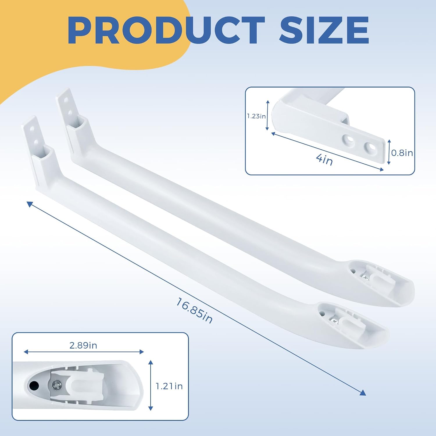 Detalle 2 de AMI PARTS 5304486359 Refrigerator Door Handles, White Glossy Plastic, 2-Pack