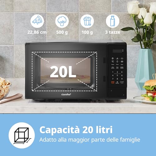 Detalle 2 de COMFEE' CM-E202CC(BK) Microonde Digitale 700 W, 20 L – Compatto e Versatile