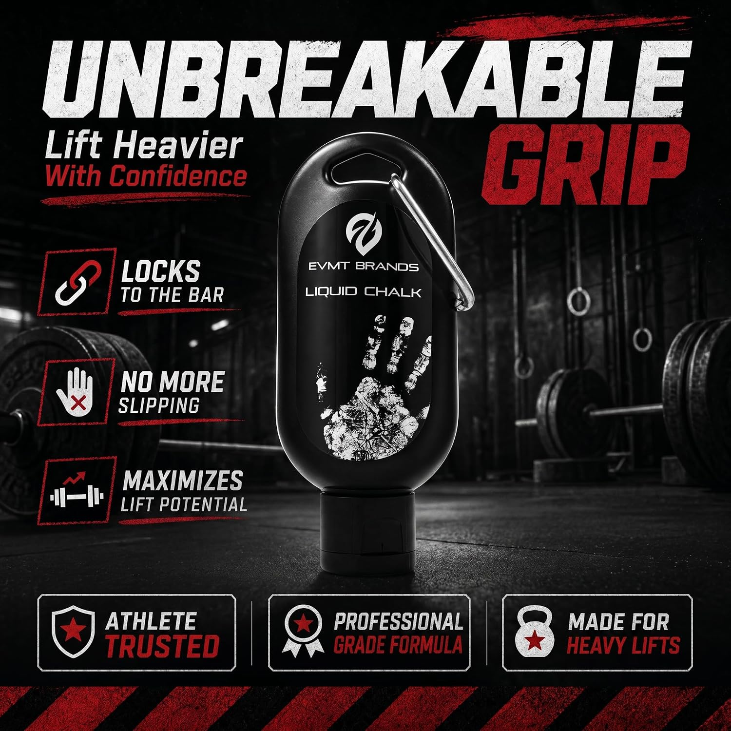 Detalle de EVMT Brands Liquid Chalk: Mess-Free, Sweat-Resistant Grip for Weightlifting, Gymnastics, and More