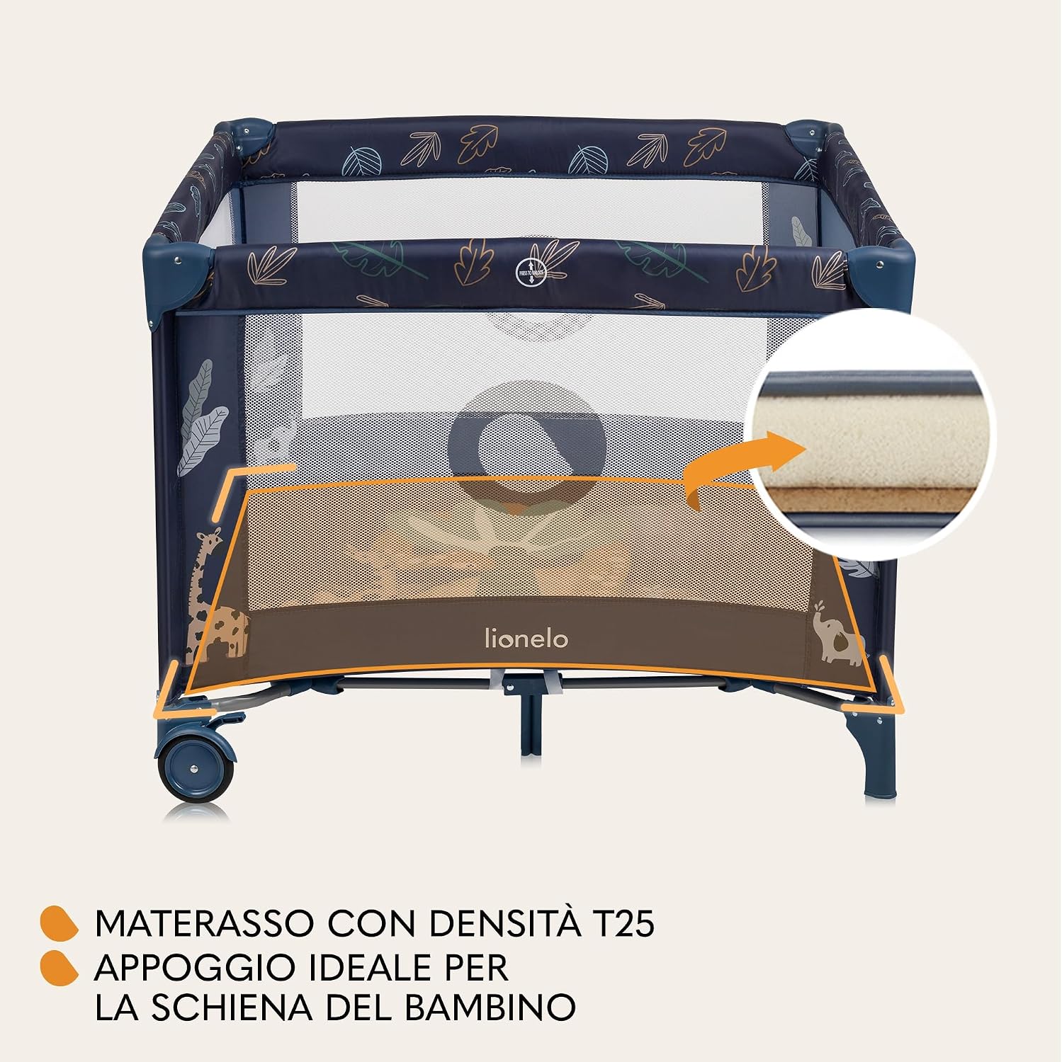 Thumbnail 3 de Lionelo BONNIE Box bambini pieghevole 100x100 cm: sicurezza, comfort e versatilità dalla nascita a 15 kg