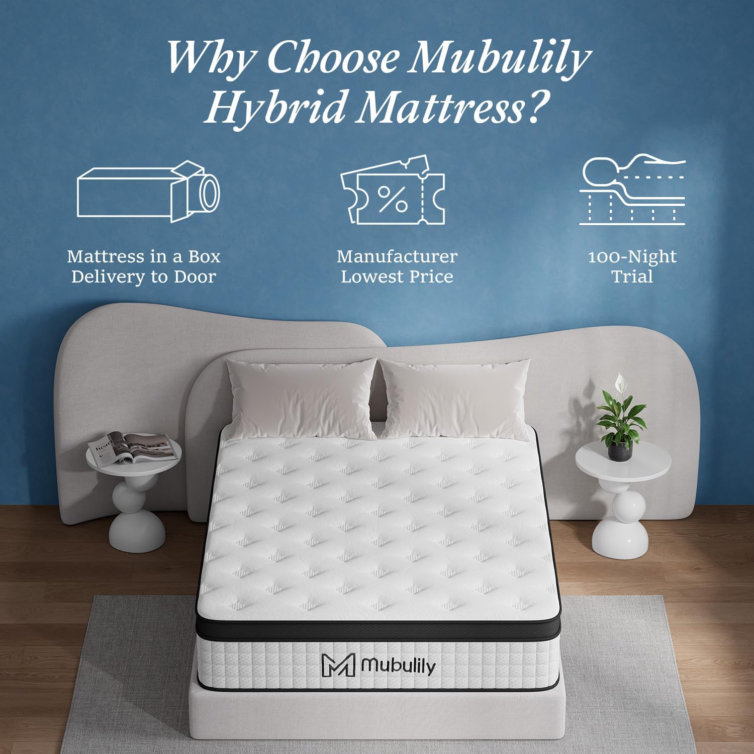 Thumbnail 6 de Kingsize Mattress 5ft 25cm Memory Foam & Pocketed Spring Hybrid Mattress – Medium Firm, 7-Zone Support, 650lbs Capacity