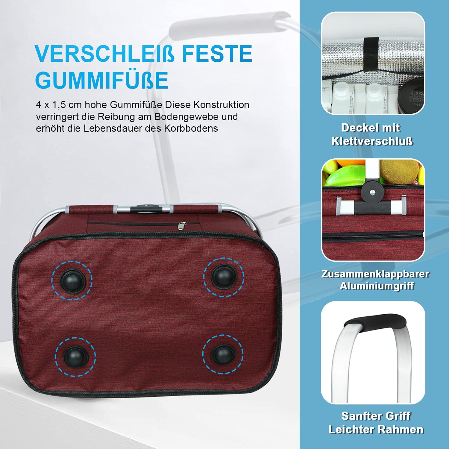 Thumbnail 6 de LIQINGG 35L Kühltasche Einkaufskorb