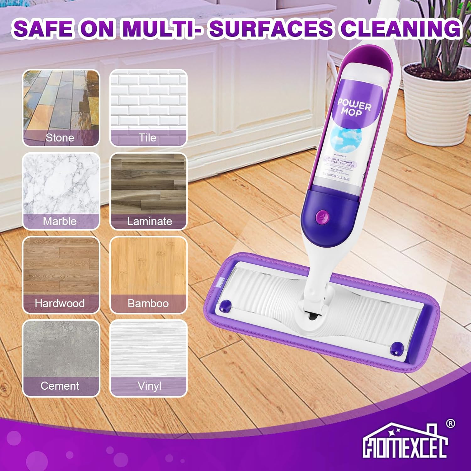 Thumbnail 6 de HOMEXCEL Reusable Microfiber Mop Pads 8-pack 🧹