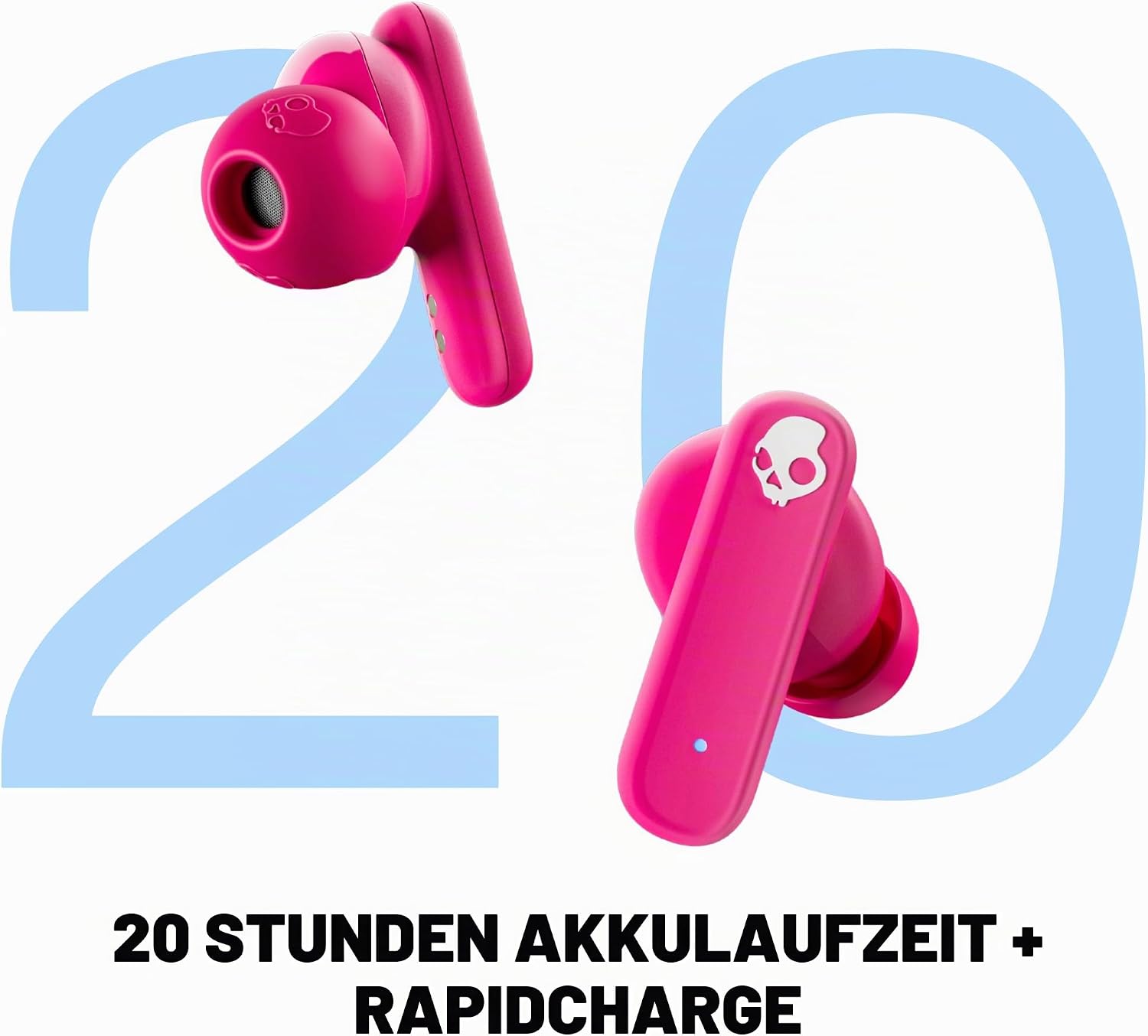 Detalle de Skullcandy Smokin’ Buds Wireless Ohrhörer mit Bluetooth, IPX4 & bis zu 20 Stunden Akkulaufzeit (Rosa)