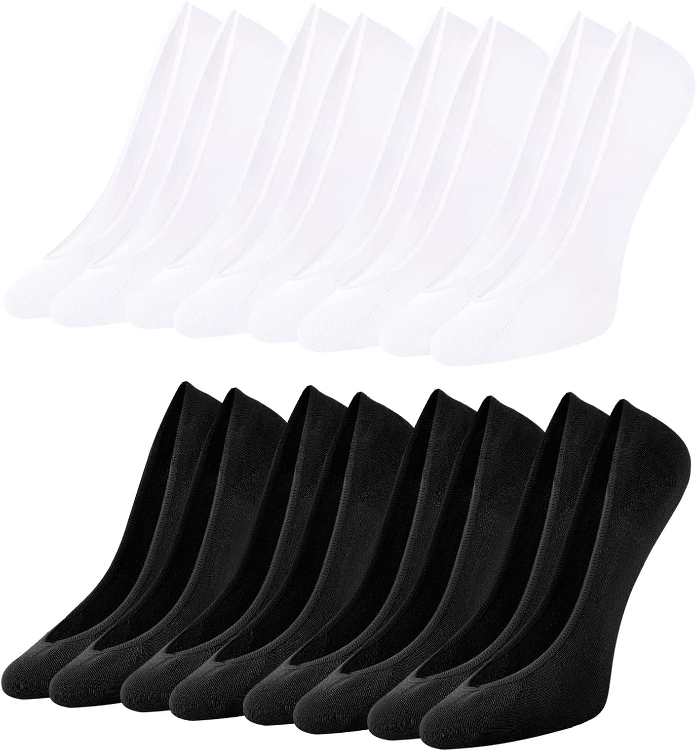 Thumbnail 6 de Lot de 8 paires de chaussettes femme invisibles en coton (basse, respirantes) avec bandes antidérapantes en silicone