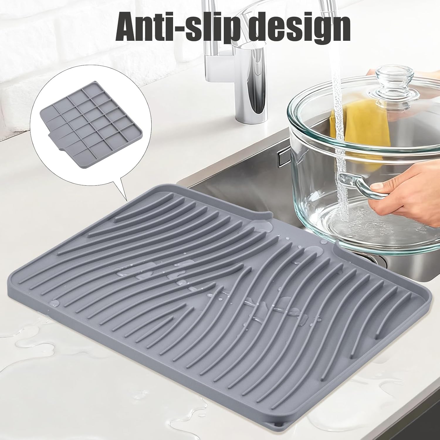 Thumbnail 2 de TIKNIK Silicone Dish Drying Mat 15.8" x 13" 🧽