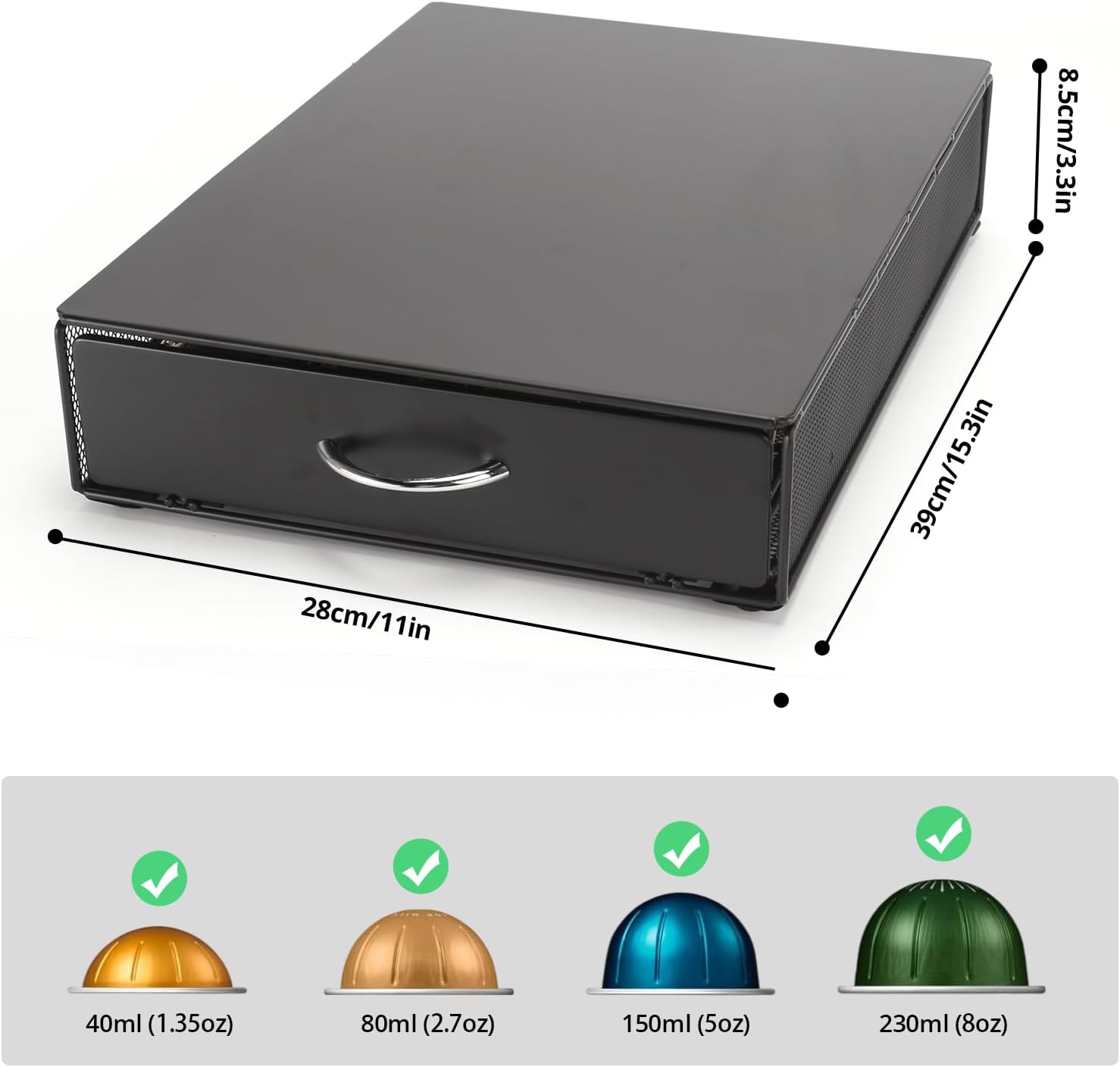 Thumbnail 2 de SYSYLY Cassetto porta capsule e cialde per 40 Vertuo (Vertuoline), organizer impilabile con struttura in metallo