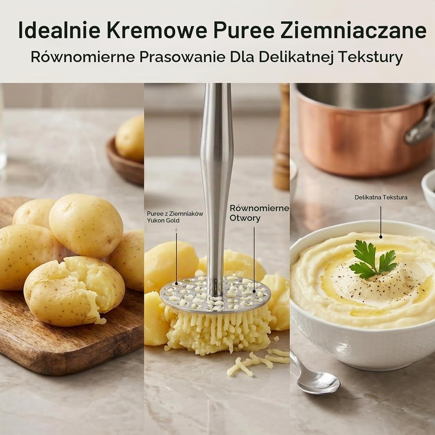 Detalle 2 de Brizuf 1 – tłuczek do ziemniaków ze stali nierdzewnej, 27,5 cm
