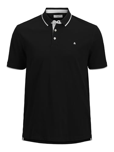 Detalle de Jack & Jones Jjebasic Polo Ss Noos – Polo Hombre en Negro, Slim Fit, Talla M