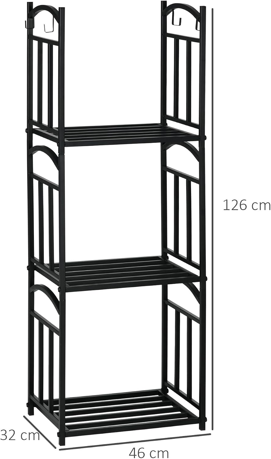 Thumbnail 6 de Outsunny 842-322V00BK modulaire houthouder van metaal, 46 x 32 x 126 cm