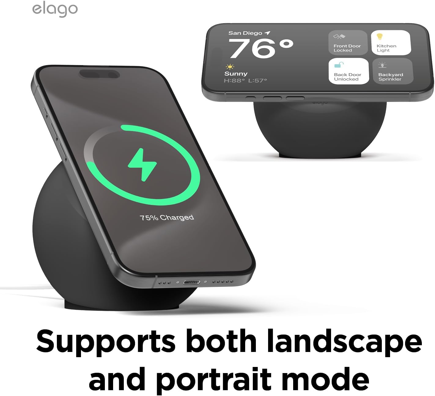 Thumbnail 4 de elago MS2 Supporto di Ricarica Wireless: stand da scrivania compatibile MagSafe per iPhone 17/16/15/14/13/12 (caricatore non incluso) nero