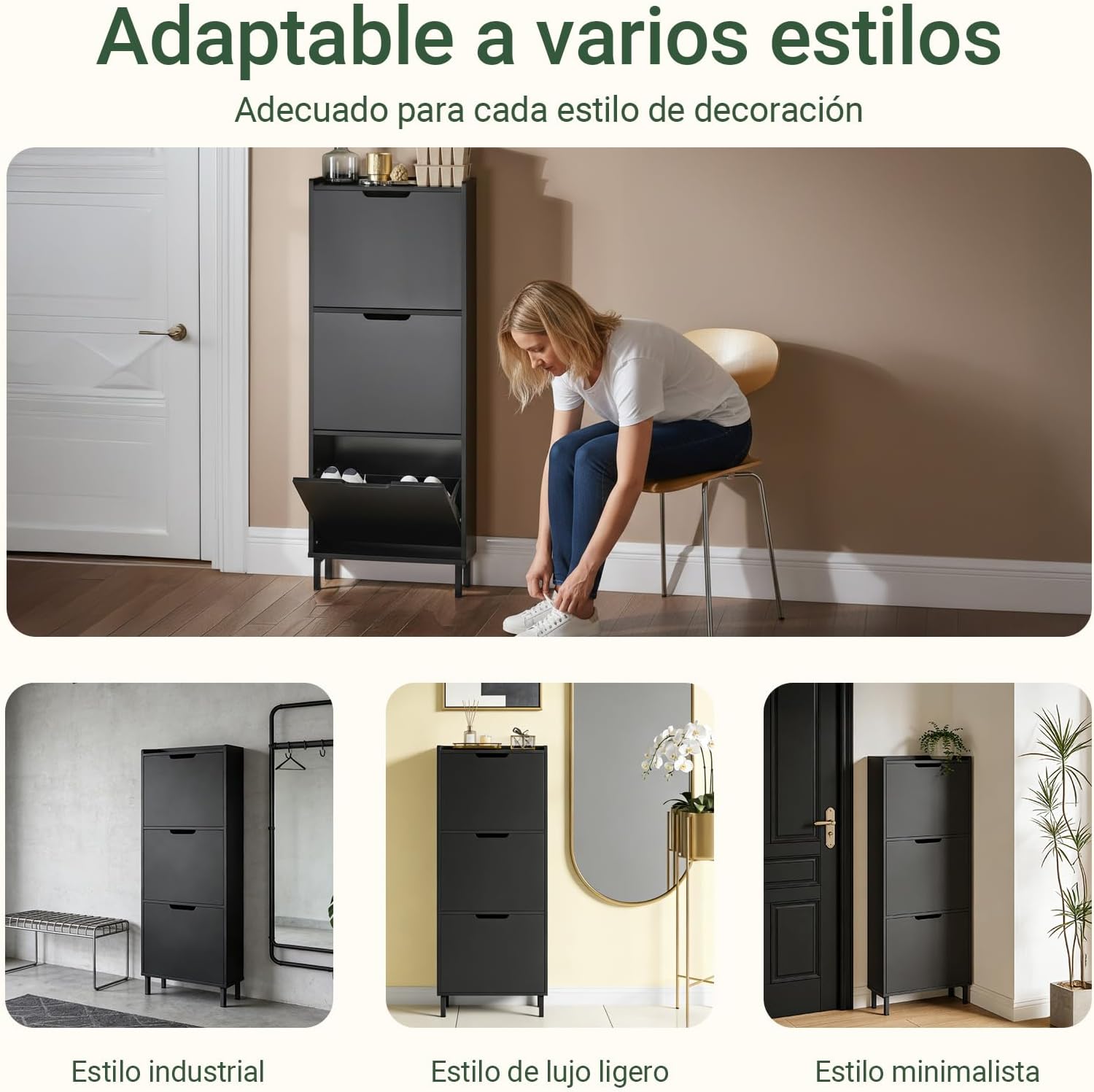 Thumbnail 6 de SoBuy FSR151-H-SCH Mueble zapatero estrecho 50x19x129 cm