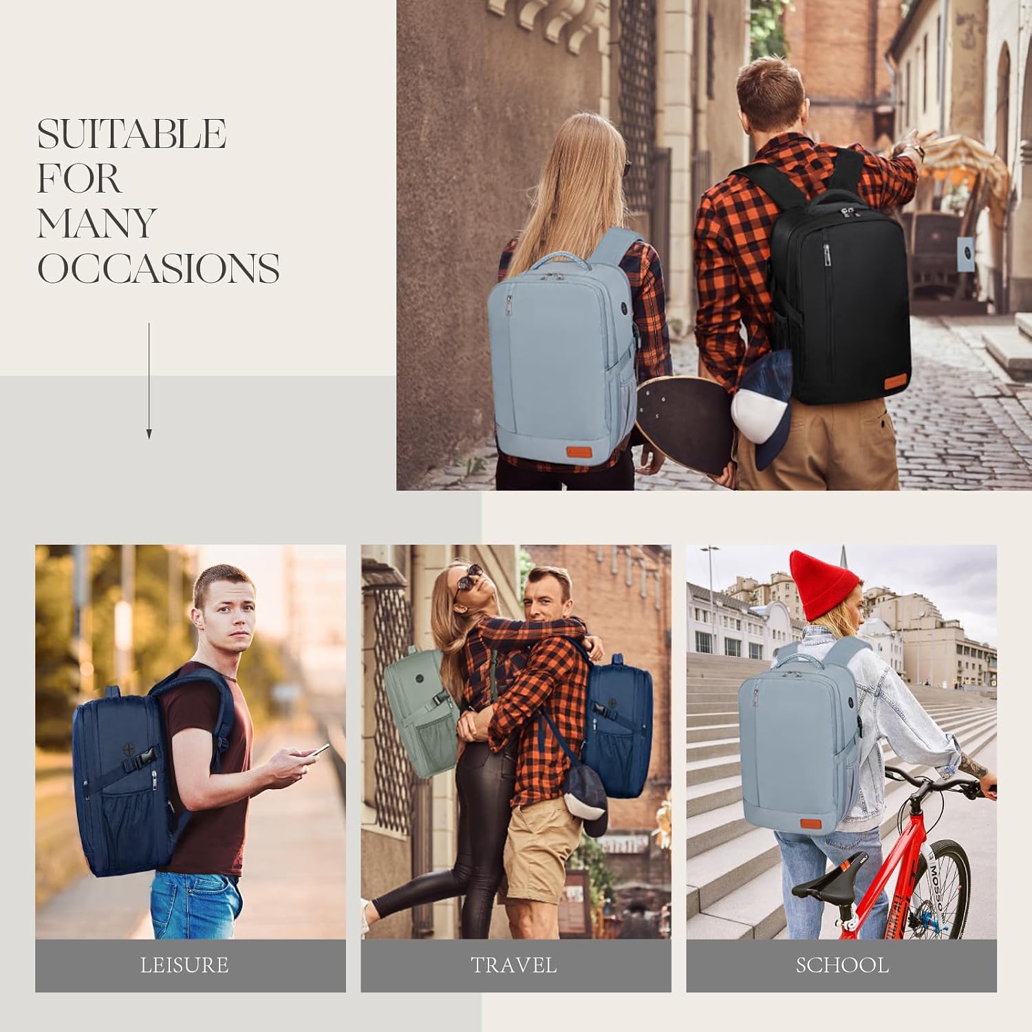Thumbnail 6 de Sac cabine Lossga 45x36x20 pour EasyJet – sac à dos antivol avec compartiment ordinateur 15,6 pouces