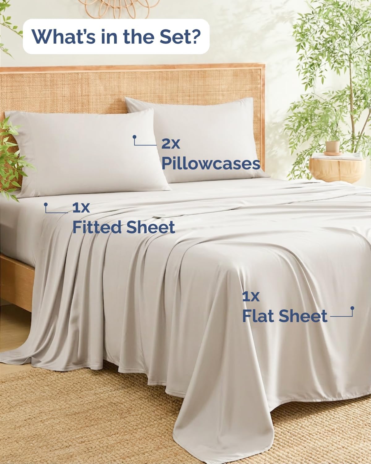 Detalle de 100% Rayon Derived From Bamboo King Size Bamboo Sheets – Cooling, Soft & Deep Pocket 18