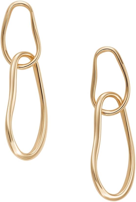 Detalle 2 de Skagen Damen Ohrringe aus Messing mit Stiftverschluss – Goldfarben, poliert