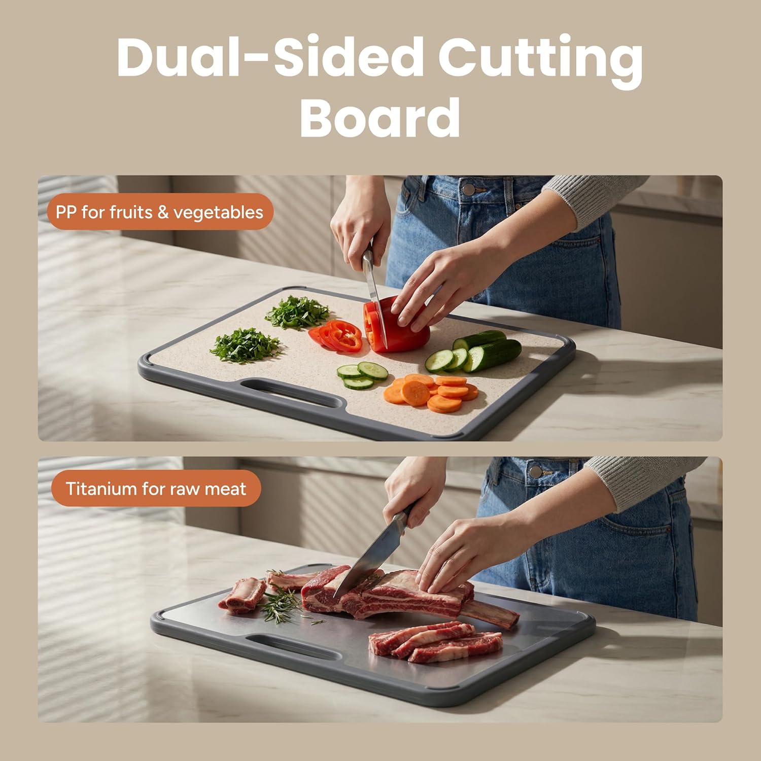 Detalle 2 de SMIRLY Titanium Cutting Board Set