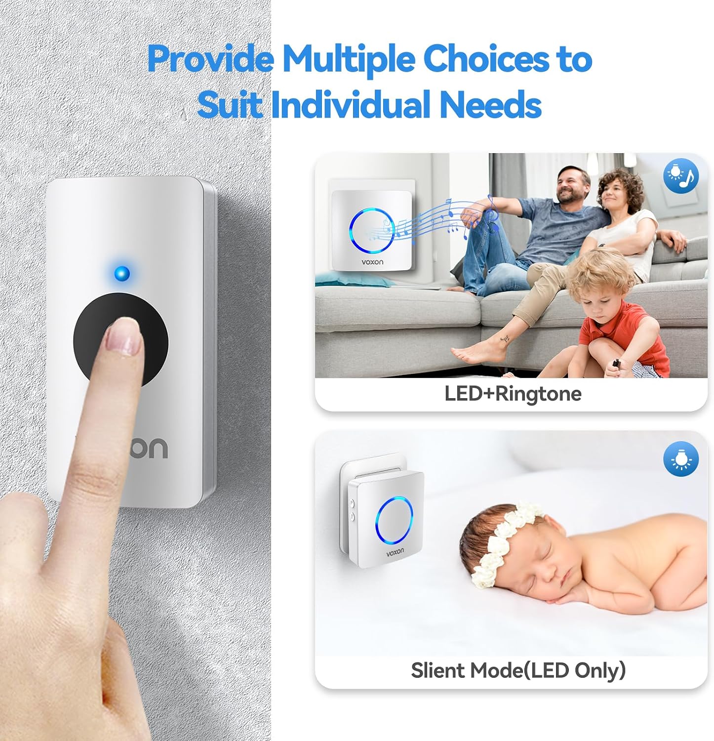 Thumbnail 4 de VOXON Wireless Doorbell 400m with 2 Receivers