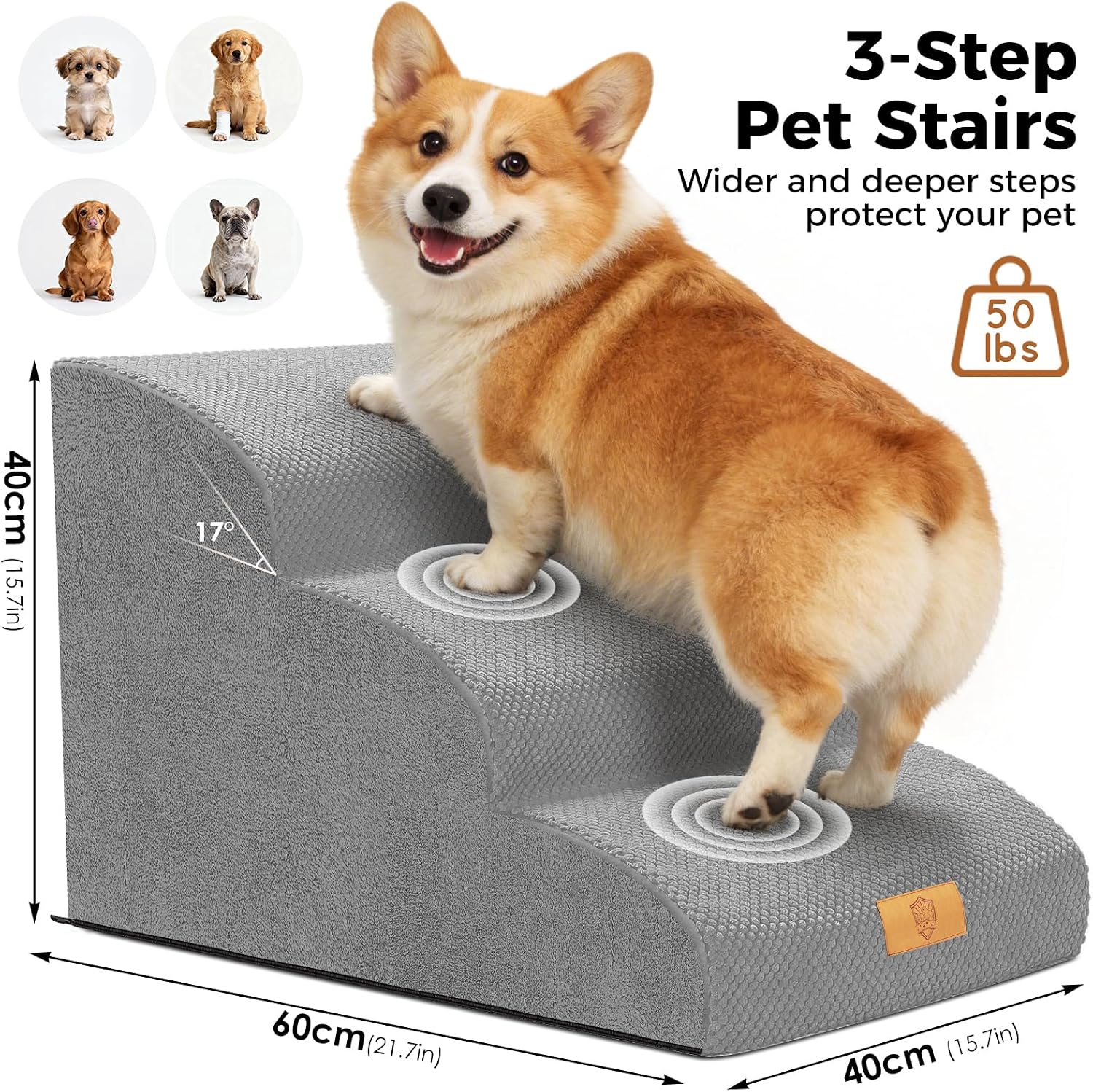 Detalle de Thihome Dog Steps 40cm ramp for sofas