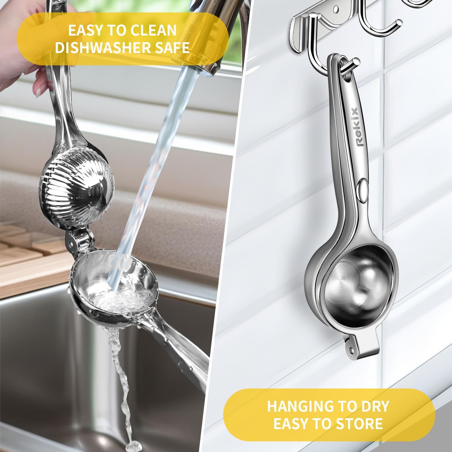 Thumbnail 4 de Rekix Lemon Squeezer – heavy-duty manual citrus press for lemons, limes and small oranges