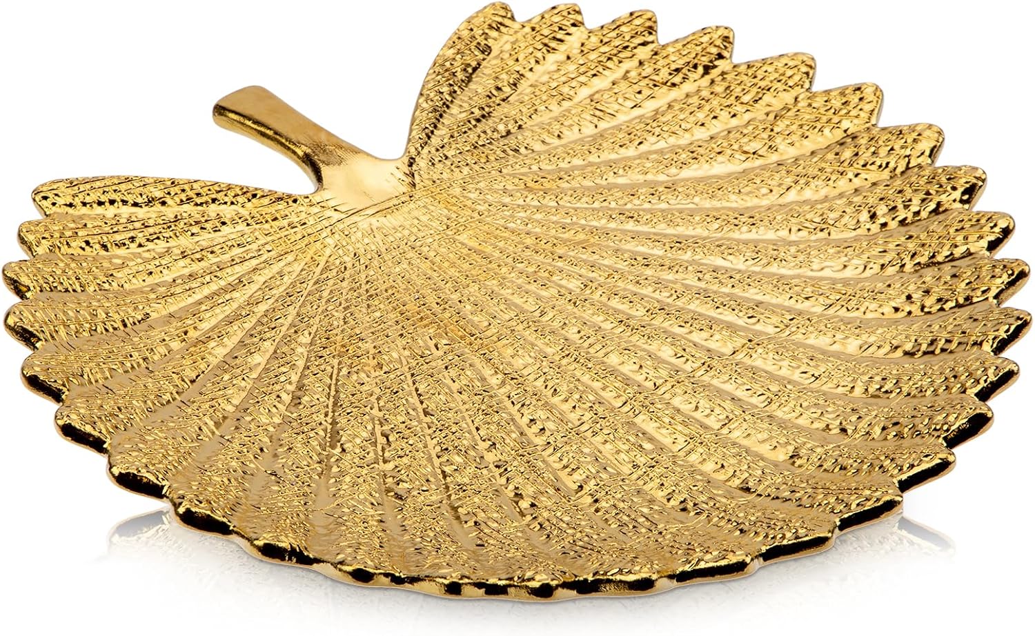 Detalle de Oairse Set of 2 Silver Leaf Ceramic Jewellery Trays (Large & Medium)