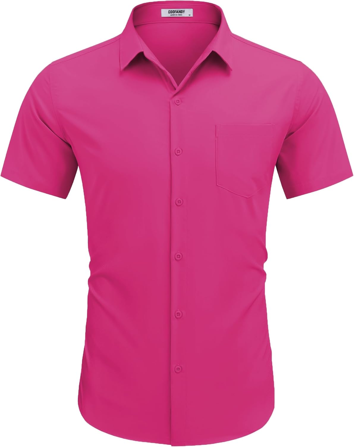 Detalle de COOFANDY Men’s Short Sleeve Casual Button-Down Shirt with Pocket (Business & Untucked Wear)