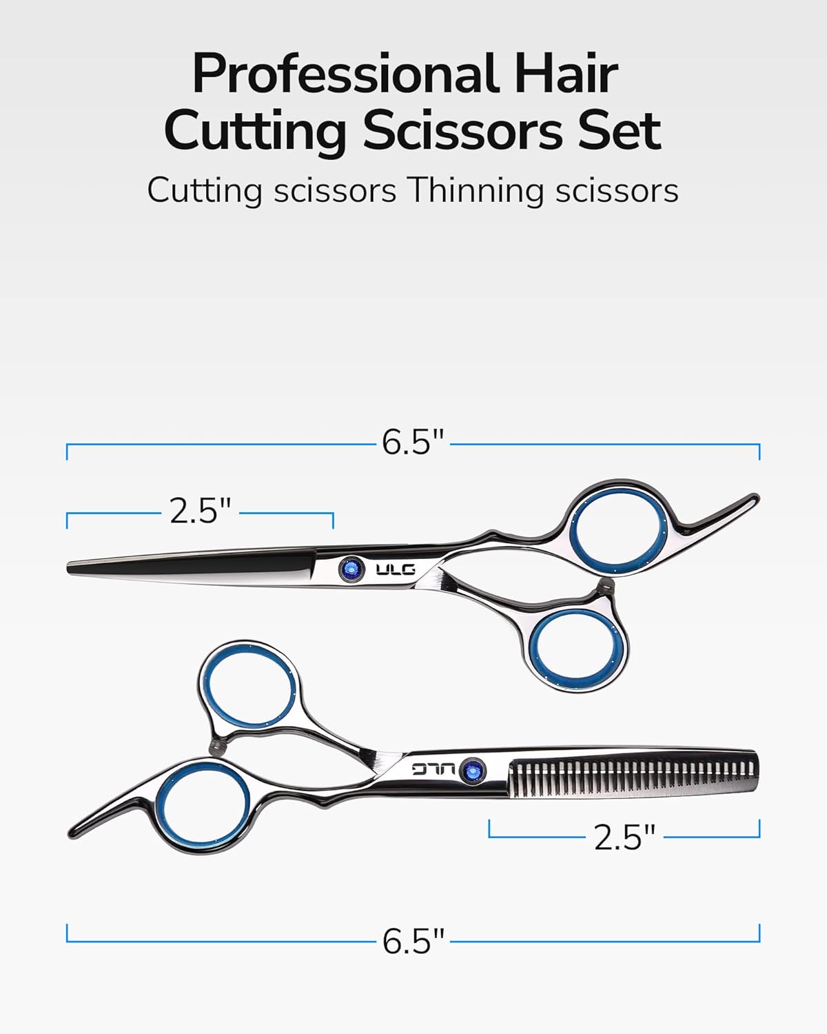 Detalle 2 de ULG 6,5 Zoll Haarschneideschere Ausdünnungsschere ✂