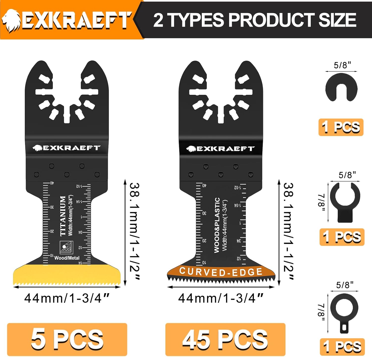 Thumbnail 1 de EXKRAEFT multi tool blades 50 pack