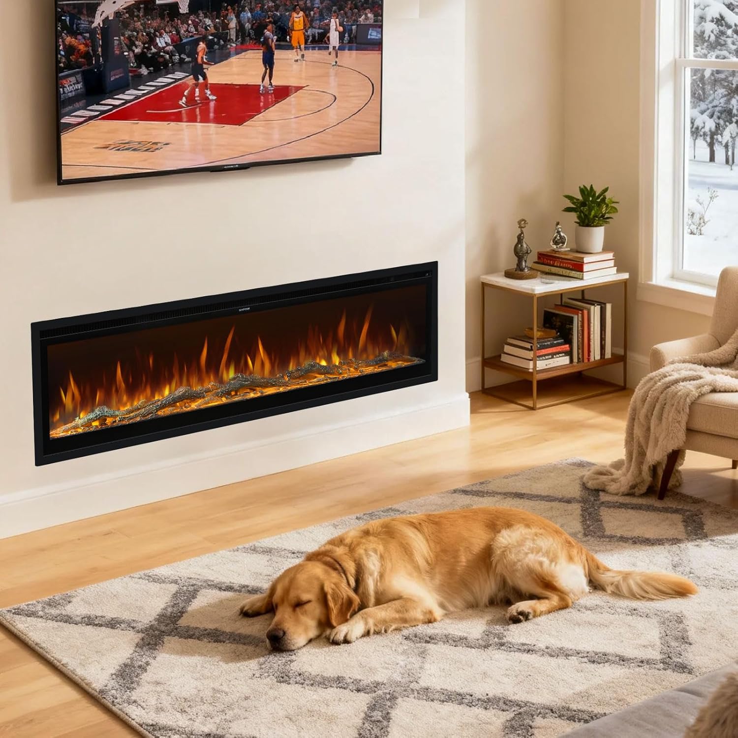 Thumbnail 6 de INMOZATA Electric Fire Wall Mounted/Recessed/Freestanding 102cm Electric Fireplace with Remote & Touch Screen Control 12 LED Color Flame Effect, 2 Heat Settings 900W&1800W, Crystal & Log Set
INMOZATA Electric Fire Wall Mounted/Recessed/Freest…