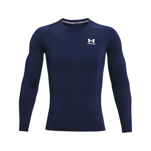 Detalle de Under Armour Hg Armour Comp LS Maglietta a maniche lunghe – Midnight Navy, taglia L, Uomo