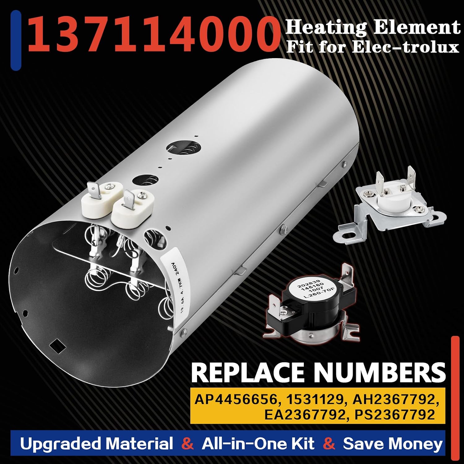 Thumbnail 1 de Bakaoof Dryer Heating Element Kit, 240V 4700W with Thermostat and Fuse
