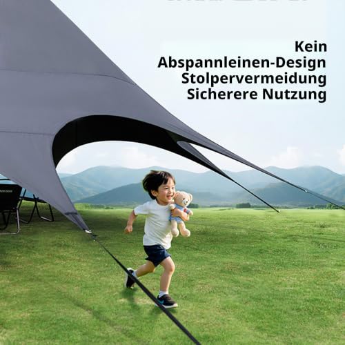 Thumbnail 6 de Windhike Blackdog Camping Zeltplane 26/60 m² Schattenfläche – robustes Tarp mit UV-Schutz